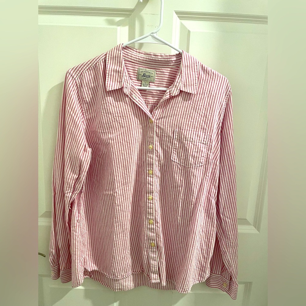 G.H BASS and company 100% cotton, made in U.S.A. Oxford woman’s  shirt.